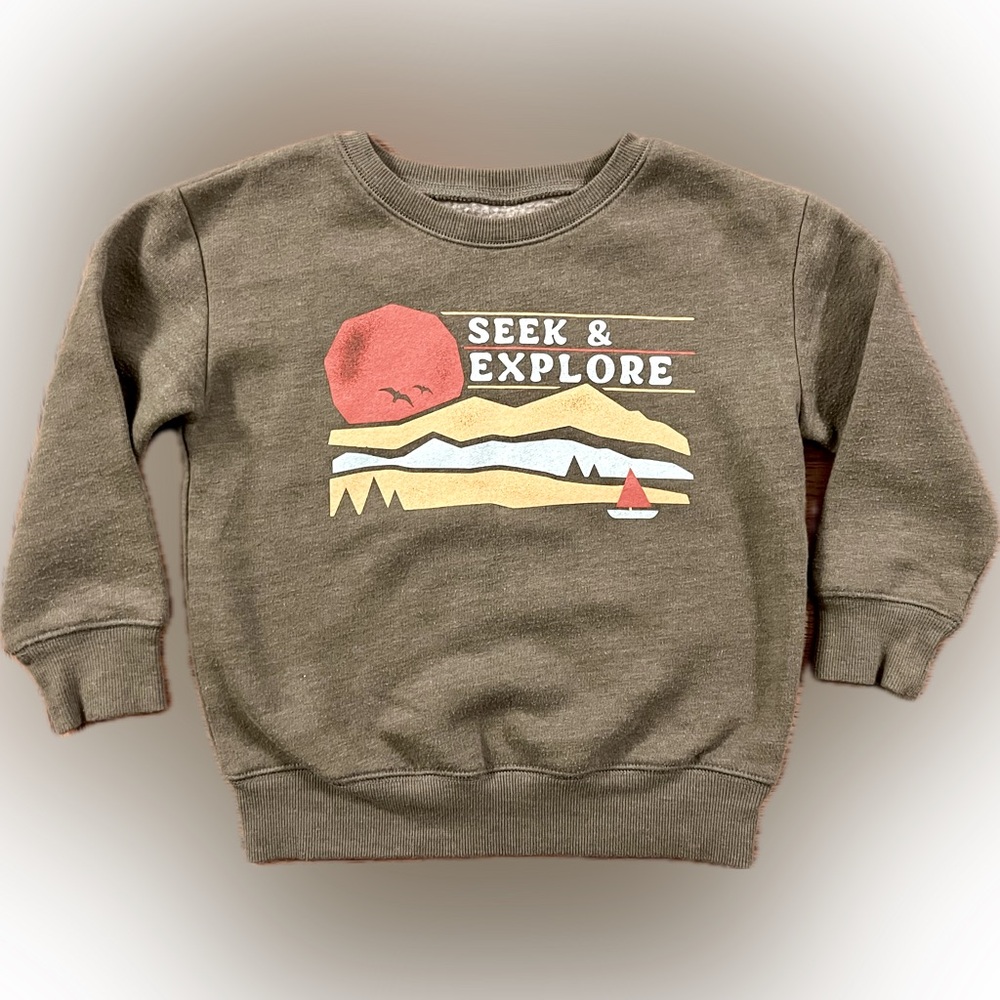 Jumping Beans 3T sweater shirt “Seek & Explore”